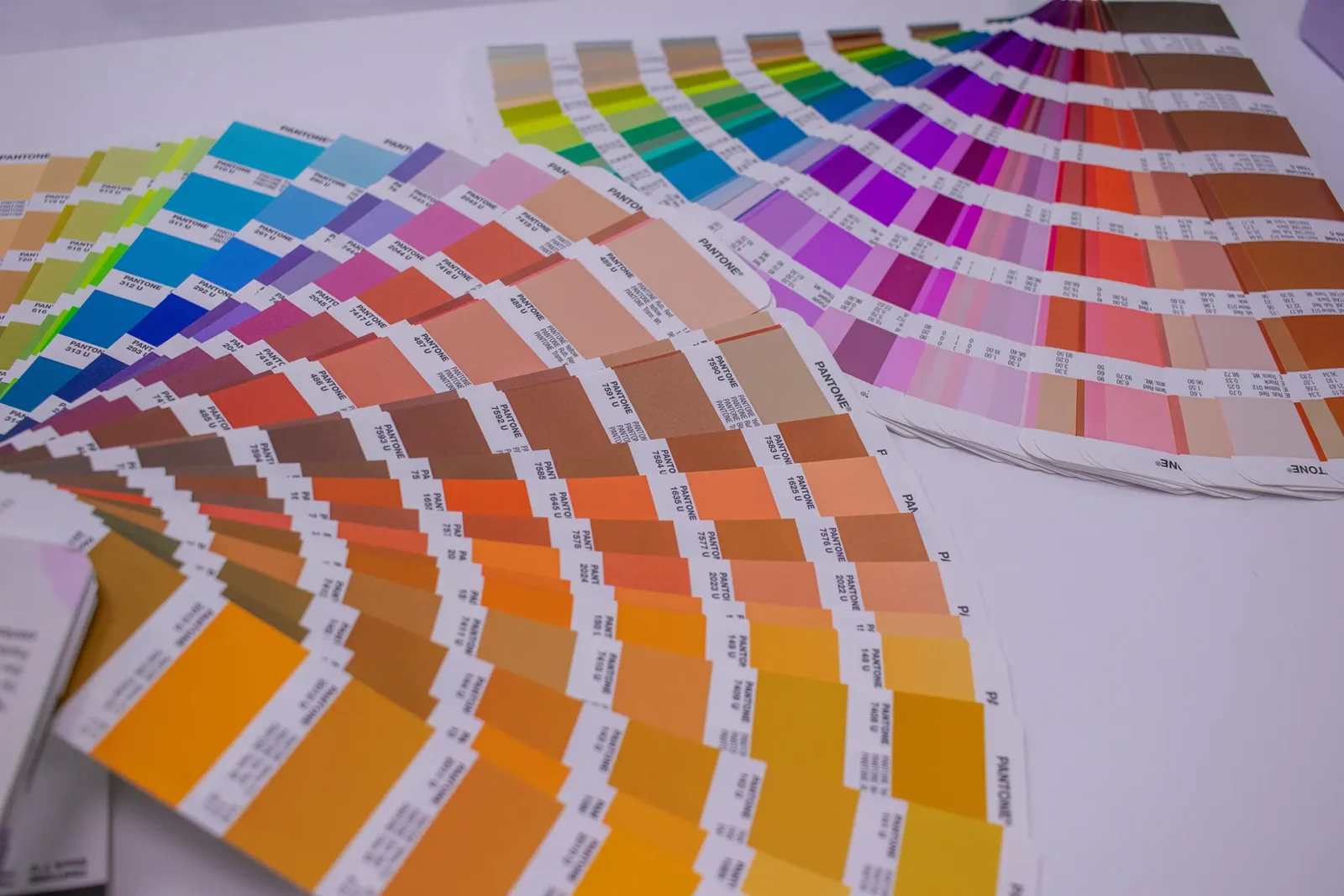 A functional colour system showing Pantone swatches.